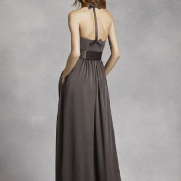Vera Wang Blush V Neck Halter Gown - Picture 2 of 5